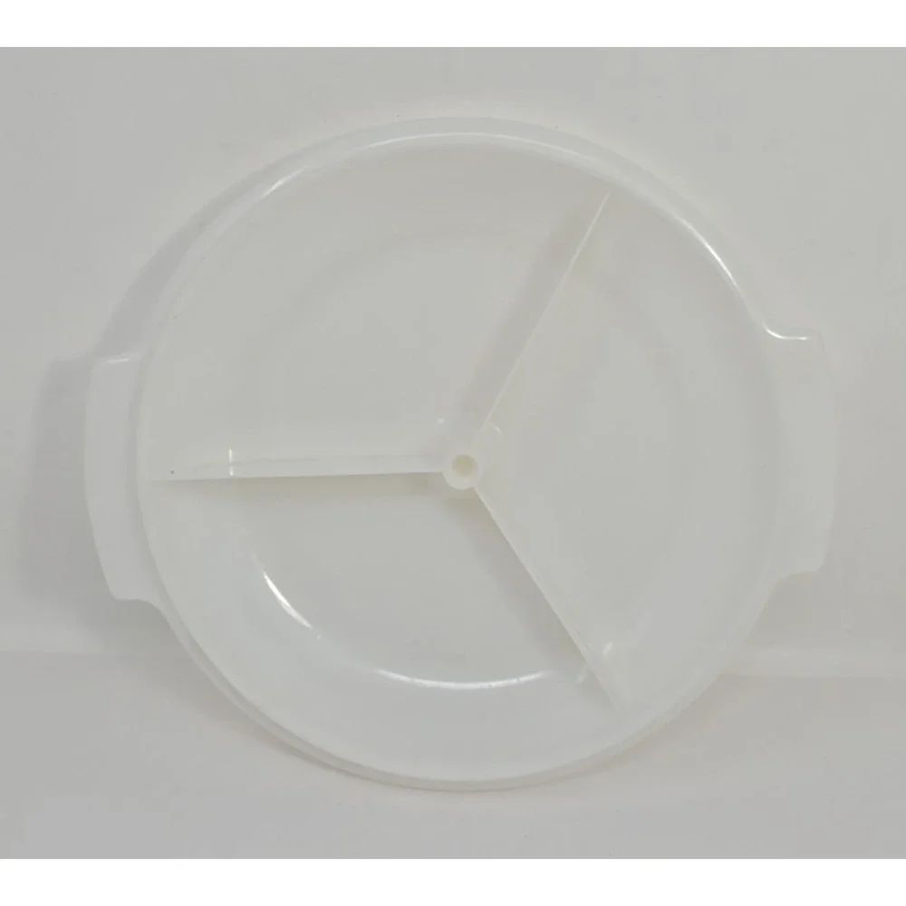 Vintage Tupperware 3 Piece White Clear‎ Suzette 608 Lid 8.5” Round U57